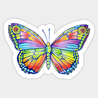 Rainbow Butterfly Heraldic Sticker